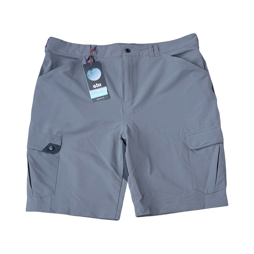 Gill Men’s Tec Pro Cargo Shorts Gray XXL UV+50 Water Repellent Boating Hiking